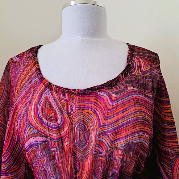 California Breeze Women Sheer Coastal Top Multicolor Free Size Pre-Owned - Picture 3 of 12
